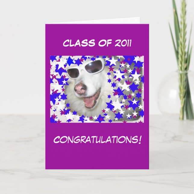 Carte Drôle Diplôme de Chien sur le pourpre (Devant)