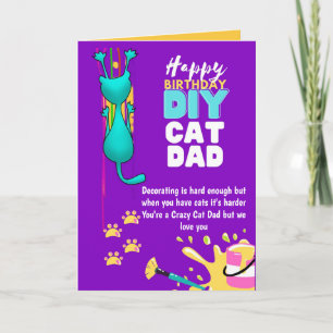 Carte Drôle do-it-yourself CAT DAD Anniversaire - Crazy
