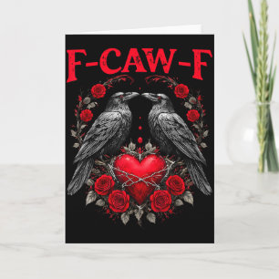 Carte Drôle d'oiseau noir F-caw-f Anti Saint Valentin Cé