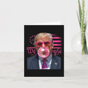 Carte Drôle Donald Trump Bubble Gum rose 4 juillet Ame