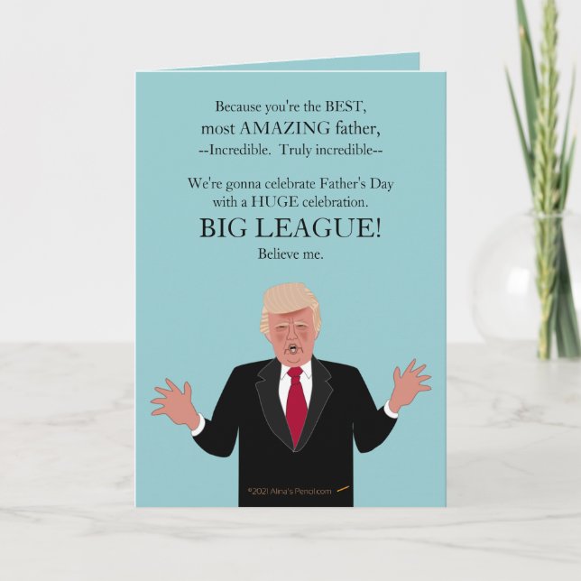 Carte Drôle Donald Trump Fête des pères joyeuse sur mesu (Devant)