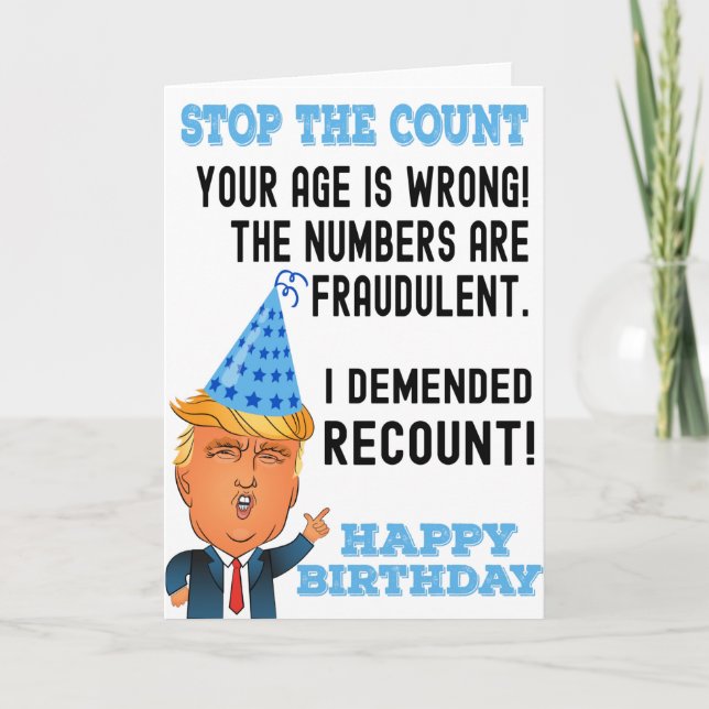 Carte Drôle Donald Trump Joyeux anniversaire (Devant)