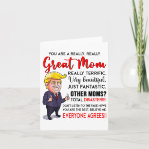 Carte Drôle Donald Trump Tu Es Vraiment Super Maman, Mam