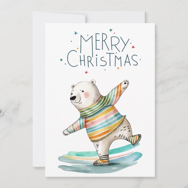 Carte drôle d'ours polaire de Noël (Devant)