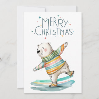 Carte drôle d'ours polaire de Noël