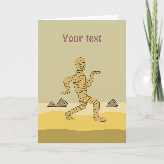 Carte Drôle Drôle Cartoon Égyptien Mummy Pyramides Perso (Devant)