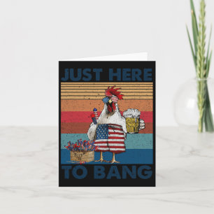 Carte Drôle du 4 juillet juste ici pour cogner la poule 