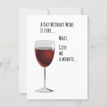 Carte drôle d'une journée sans vin