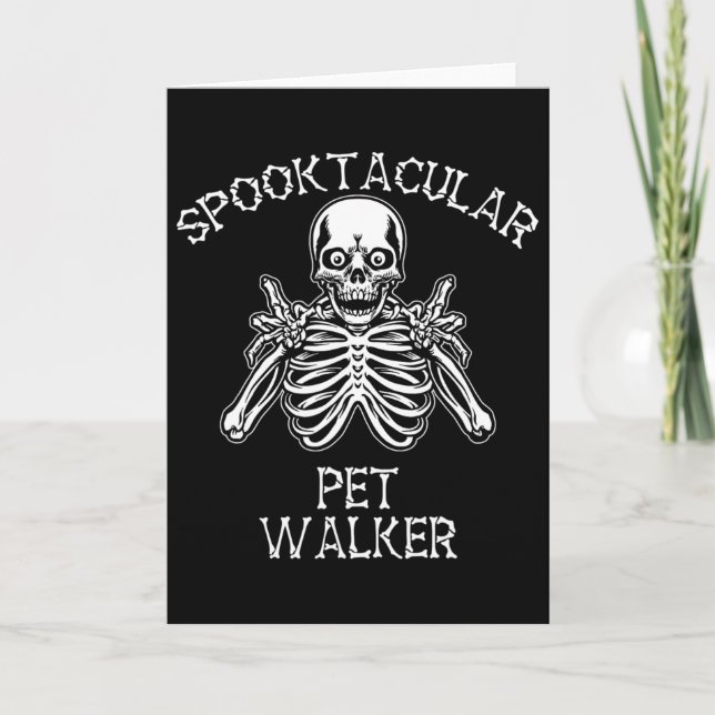 Carte Drôle Éffrayant Spooktacular Pet Walker Halloween (Devant)