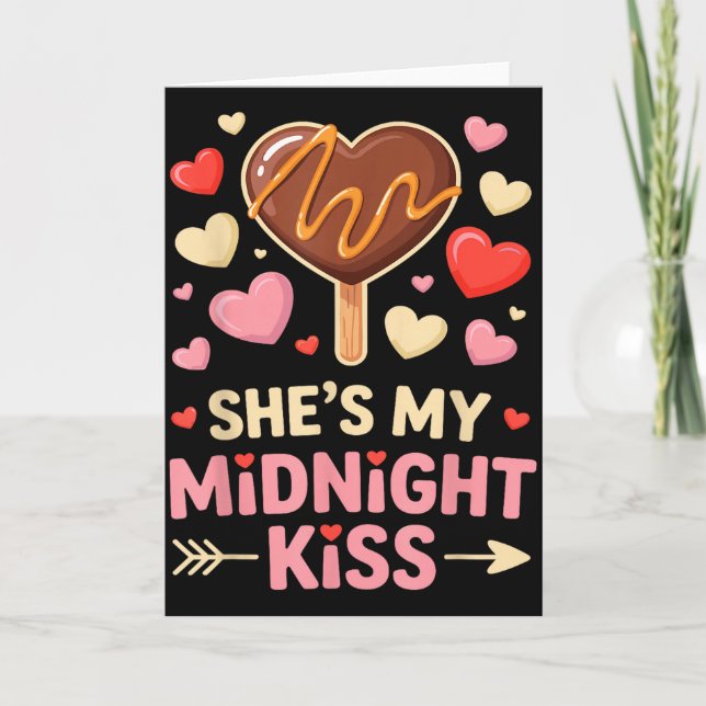 Carte Drôle Elle est mon baiser de minuit Saint-Valentin (Devant)