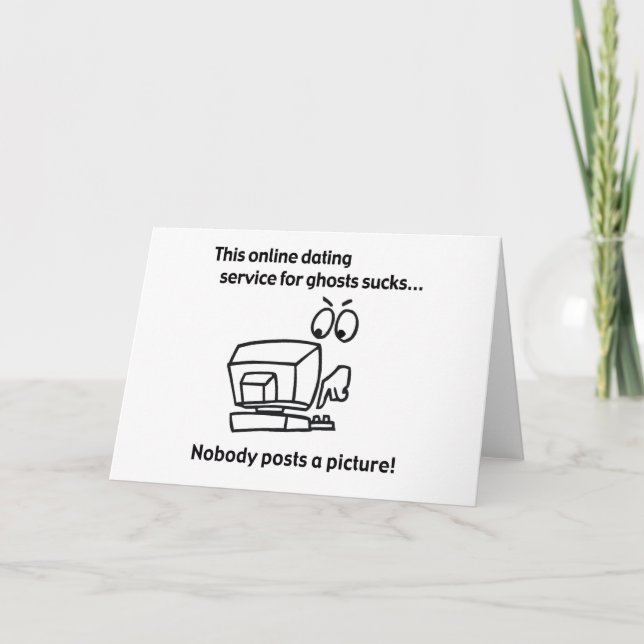 Carte Drôle en ligne Dating Ghost Halloween (Devant)