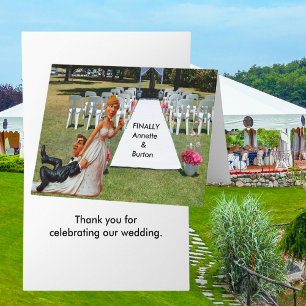 Carte Drôle Enfin Mariage Couple Merci