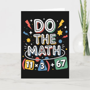 Carte Drôle équation mathématique scolaire de 100 jours 