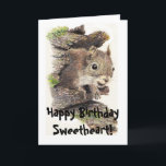 Carte drôle et à noix d'écureuil d'anniversaire<br><div class="desc">À le plus à noix dans la famille. Grande carte pour amoureux ou celui-là spécial qui aime des écureuils,  des animaux,  la faune ou la nature.</div>