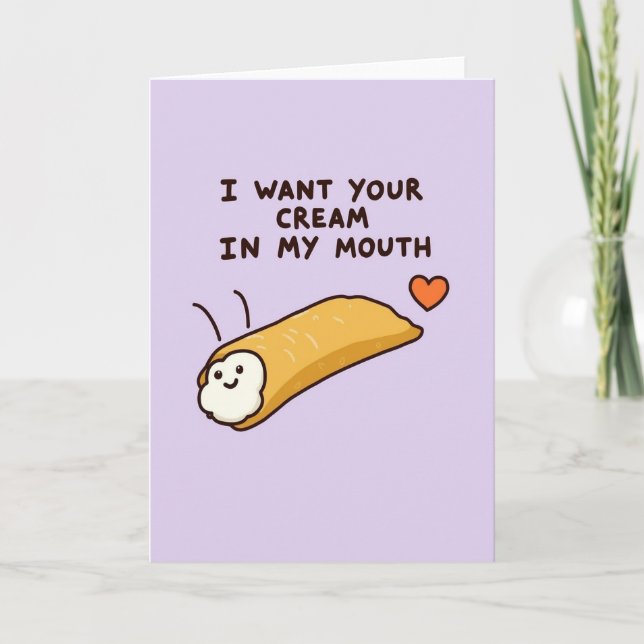 Carte drôle et coquine de cannoli à la crème (Devant)