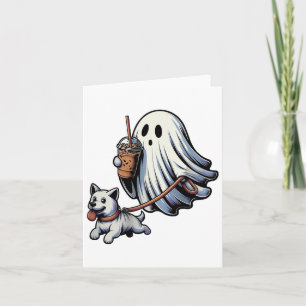 Carte Drôle Fantôme Marche Chien Fantôme Chien Halloween