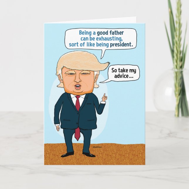 Carte Drôle Fête des pères Trump Golf (Devant)