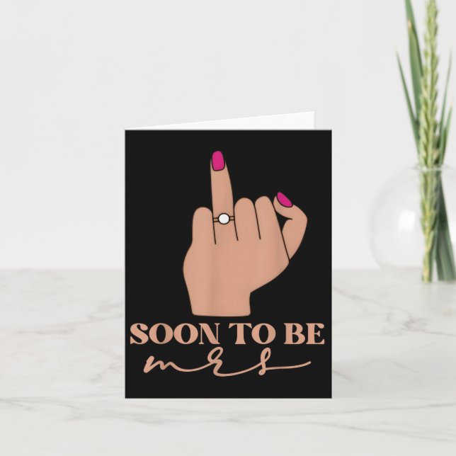 Carte Drôle Fiançailles Bientôt Être Mme Bachelorette Pa (Devant)