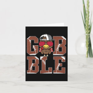 Carte Drôle Football Gobble Turquie Thanksgiving Boys Ki