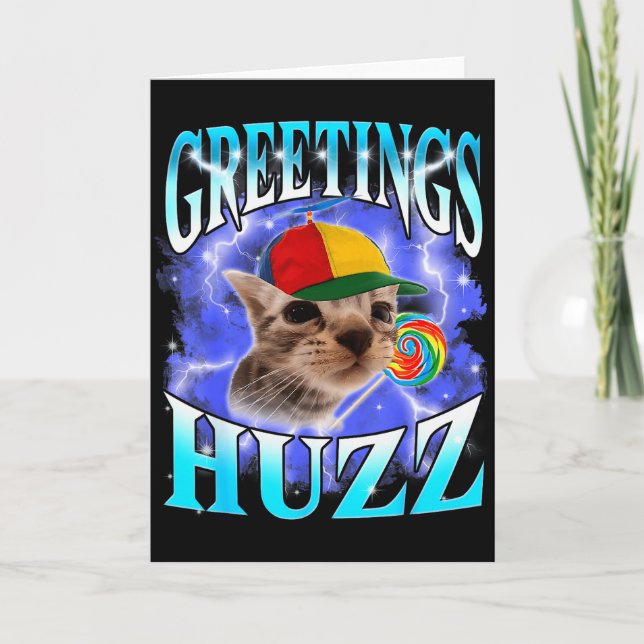 Carte Drôle Gen Z Gen Alpha Argot Chat Mème Salutations  (Devant)