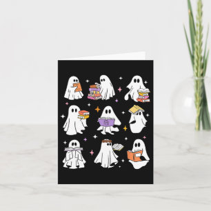 Carte Drôle Ghost Livre Lecture Halloween Livres Lover T