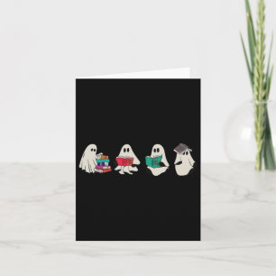 Carte Drôle Ghost Livres de lecture mignonne Halloween É
