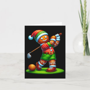 Carte Drôle Gingerbread Homme Golf Christmas Womens Mens