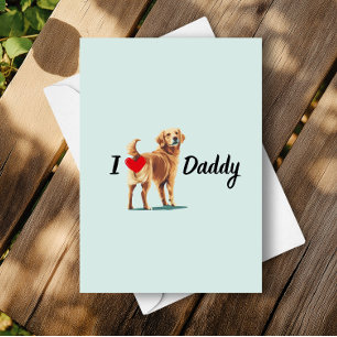Carte Drôle Golden Retriever Chien Bum Butt Fête des pèr
