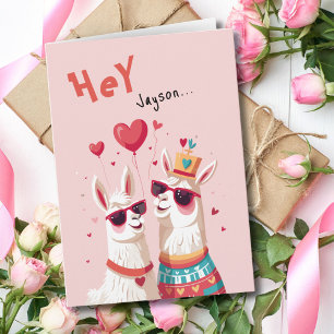 Carte Drôle Goofy Llama Pun Couple Saint Valentin