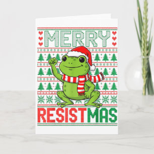 Carte Drôle Grenouille Rétro Joyeux Resistmas Politique 