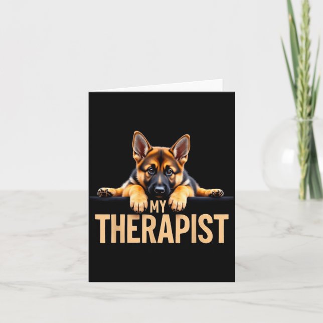 Carte Drôle Gsd Shep Chiot Mon Therast Berger Allemand D (Devant)