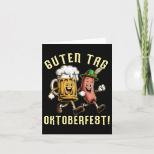 Carte Drôle Guten Tag Bière Saucisse Hommes Bavarois Fem
