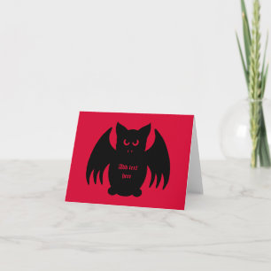 Carte Drôle Halloween chauve-souris noir vampire sur rou