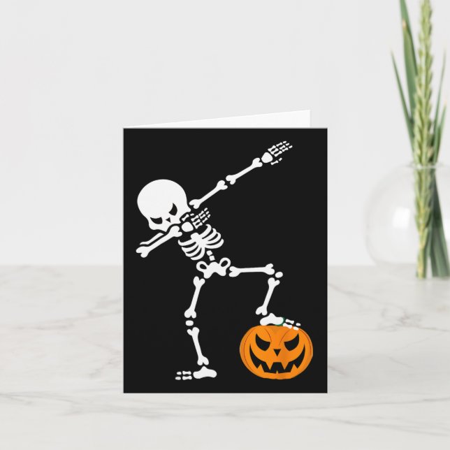 Carte Drôle Halloween Citrouille Dabbing Squelette pour  (Devant)