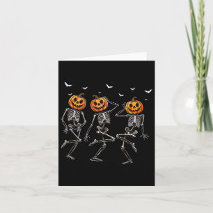 Carte Drôle Halloween Citrouille Danser Skeleton Costume