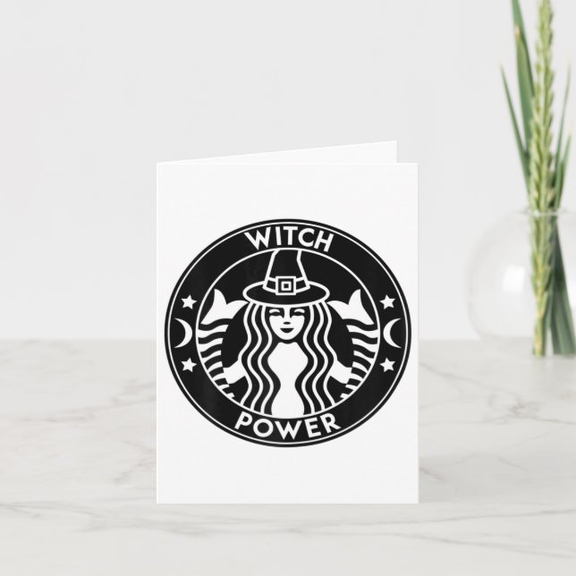 Carte Drôle Halloween Costume sorcière puissance chute c (Devant)