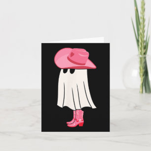 Carte Drôle Halloween Cowgirl Boo Ghost Cute Éffrayant C