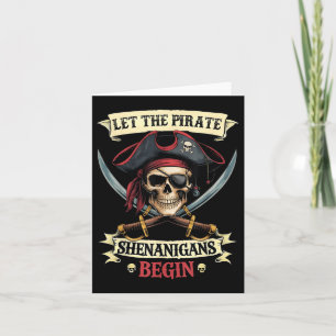 Carte Drôle Halloween Crâne laisser les shenanigans pira