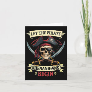 Carte Drôle Halloween Crâne laisser les shenanigans pira