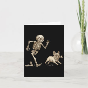 Carte Drôle Halloween Français Bulldog Skeleton Soky Sea