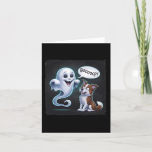 Carte Drôle Halloween Ghost Husky Chien Boop Silencieux 
