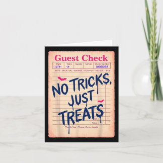 Carte Drôle Halloween Guest Check No Tricks