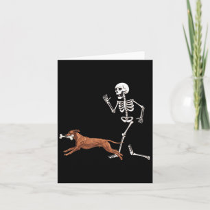 Carte Drôle Halloween Rhodesian Ridgeback Et Skeleton