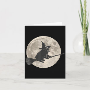 Carte Drôle Halloween Sorcière Carlin Lune Trick Ou Trai