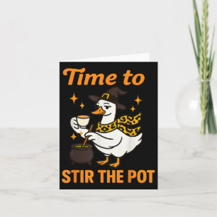 Carte Drôle Halloween Sorcière Oie Automne Automne Heure