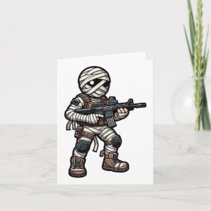Carte Drôle Halloween tactique maman armée hommes vétéra