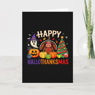 Carte Drôle Halloween Thanksgiving Noël Joyeux Hallo