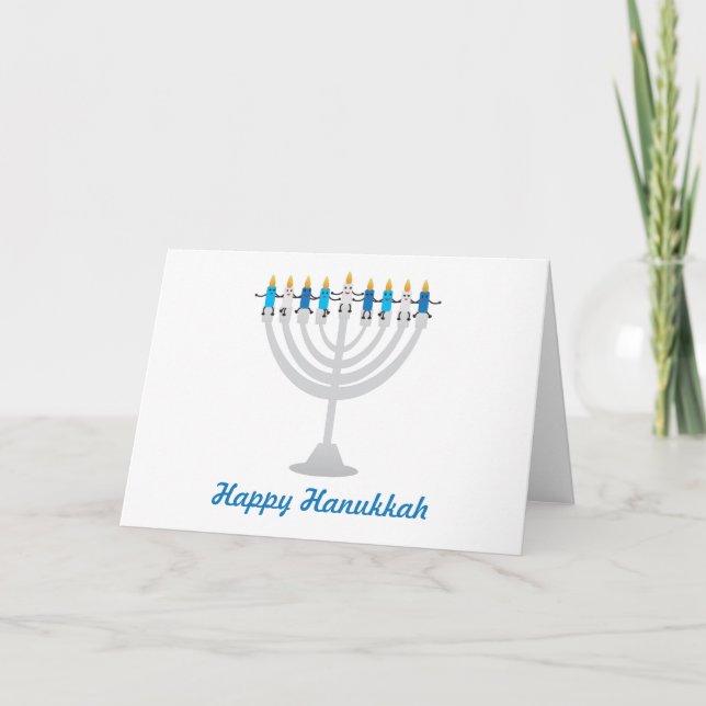 Carte Drôle Hanoukka menorah et bougies (Devant)