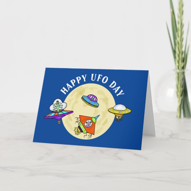 Carte Drôle Happy UFO Day Greeting Card (Devant)