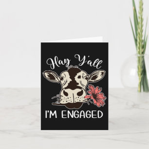 Carte Drôle Hay Y'all Je suis Engagé Couples de vache Pr
